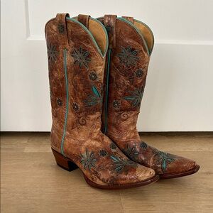 Genuine Leather Teal Cowboy boots